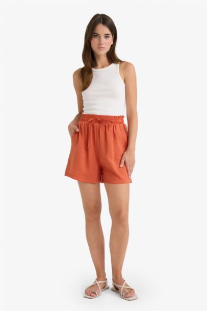 modal High Waist Regular Hem Shorts