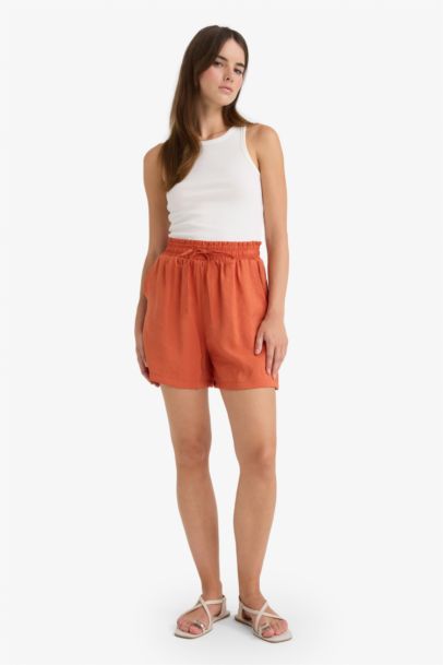 modal High Waist Regular Hem Shorts
