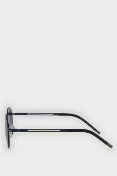 Erkek Yuvarlak Füme Metal Çerçeve Füme Cam UV Güneş Gözlüğü