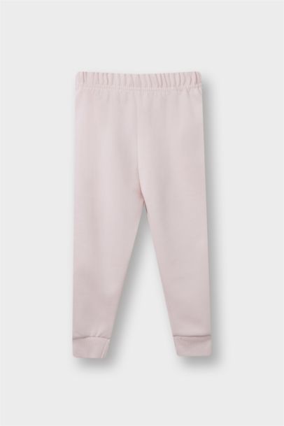 2'li Takım Unicorn Baskılı İçi Yumuşak Tüylü Sweatshirt Eşofman Altı Kız Bebek