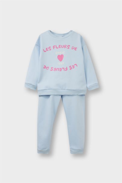 Baby Girl Slogan Printed Thin Fabric Soft Lining 2 Piece Set