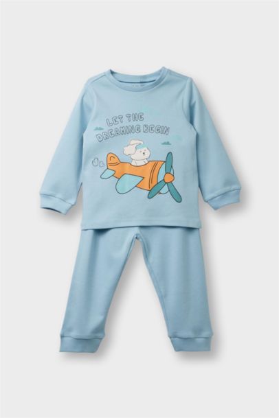 4'lü Pijama Takımı Araç Baskılı Uzun Kollu Üst Uzun Alt Erkek Bebek