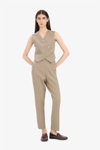 Carrot Fit Regular Hem With Pockets Trousers