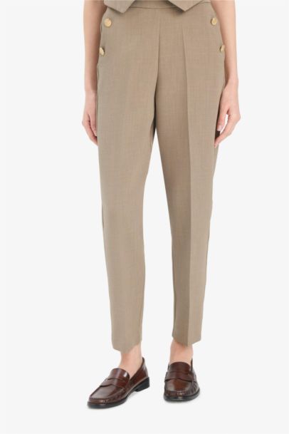 Carrot Fit Regular Hem With Pockets Trousers