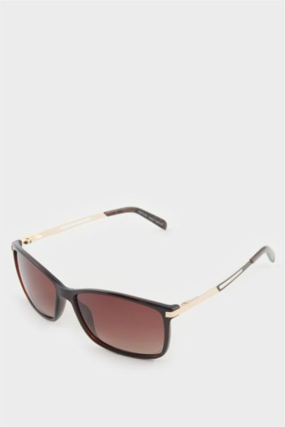 Erkek Klasik Kahve Plastik Çerçeve Kahve Cam Polarize Güneş Gözlüğü