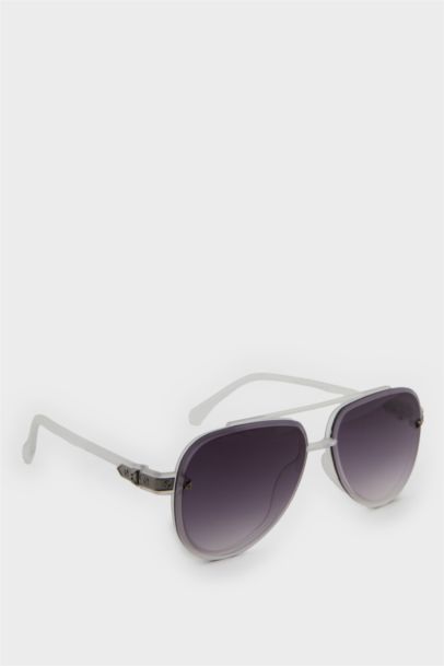 Erkek Oval Plastik Şeffaf Çerçeve Şeffaf Cam UV Güneş Gözlüğü