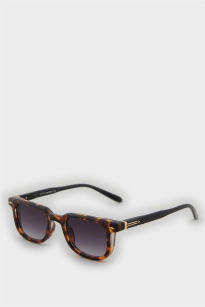 Kadın Leopar Plastik Çerçeve Siyah Cam Klasik UV Güneş Gözlüğü