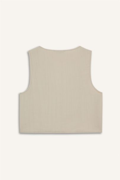 Regular Fit V-Neck Sleeveless Blouse