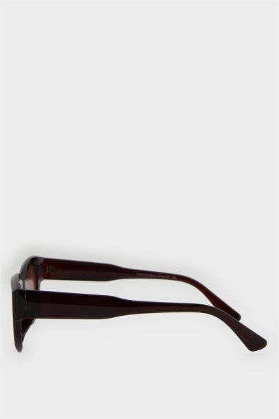Kadın Oval Koyu Kahve Plastik Çerçeve Koyu Kahve Cam UV Güneş Gözlüğü