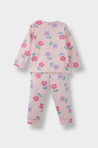 Ensemble Pyjama fleuri Haut manches longues et Pantalon pour bébé fille