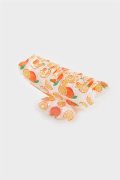 Woman Orange Hair Clip
