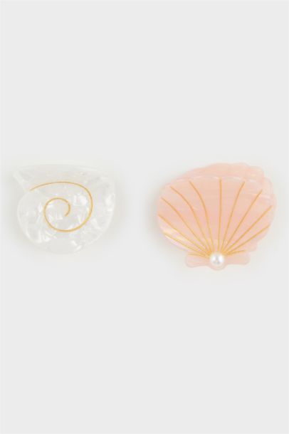 Woman 2 piece Seashell Hair Clip