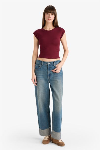 Slim Fit Crew Neck Basic Modal T-Shirt