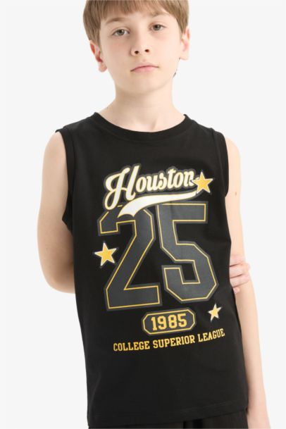 Bisiklet Yaka Baskılı Atlet Erkek Çocuk