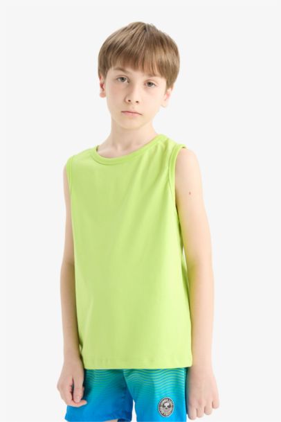 تيشيرت كت اولادي أخضر قصة عادية