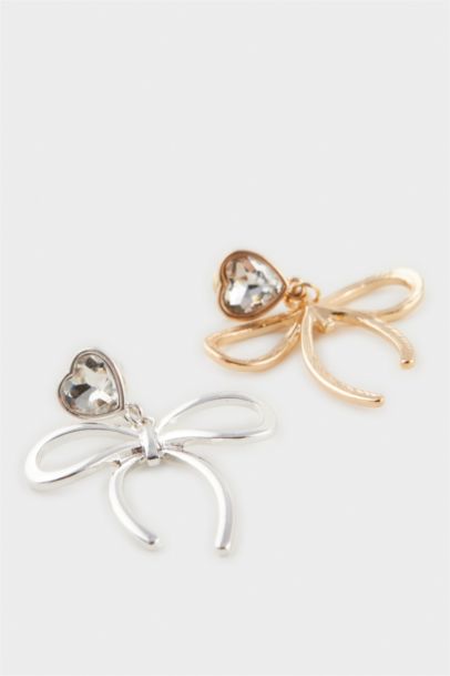 Woman 2 Piece Bow Earrings