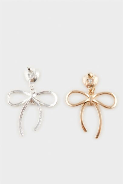 Woman 2 Piece Bow Earrings