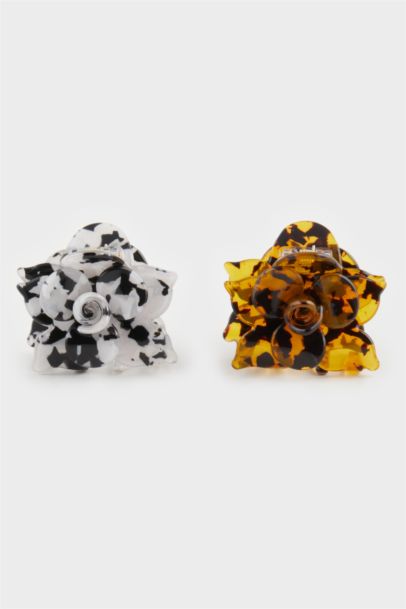 مشبك شعر نسائي فلورال - قطعتين