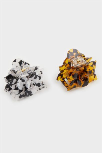 مشبك شعر نسائي فلورال - قطعتين