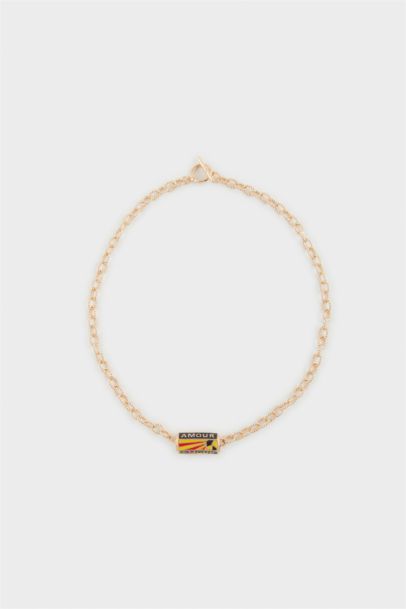 Woman Amour Charm Gold Necklace