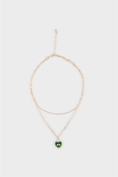 Woman Evil Eye Themed Combination Necklace