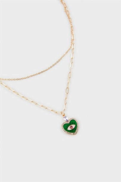 Woman Evil Eye Themed Combination Necklace