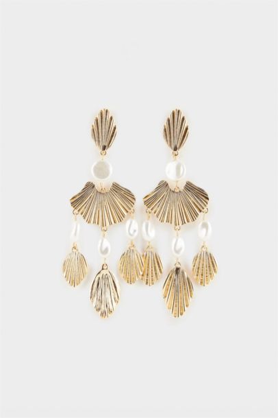 Woman Pearl Detailed Earrings