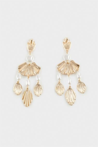 Woman Pearl Detailed Earrings