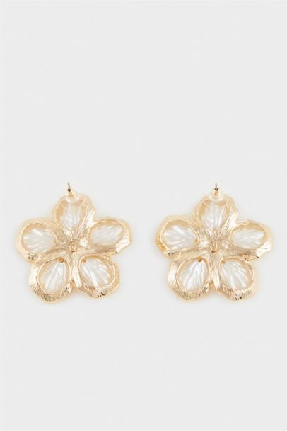 Woman Flower Gold Earrings
