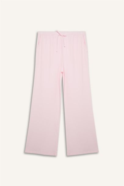 Pantalon large en lin mélangé avec poches