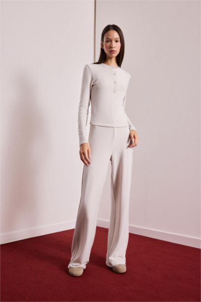 بنطرون بجامة رياضي وايد ليج برجل واسع