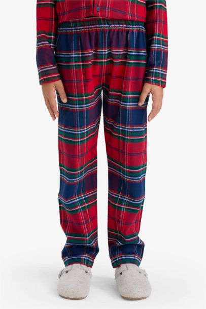 Pijama Takımı Flanel Uzun Kollu Üst Uzun Alt Erkek Çocuk