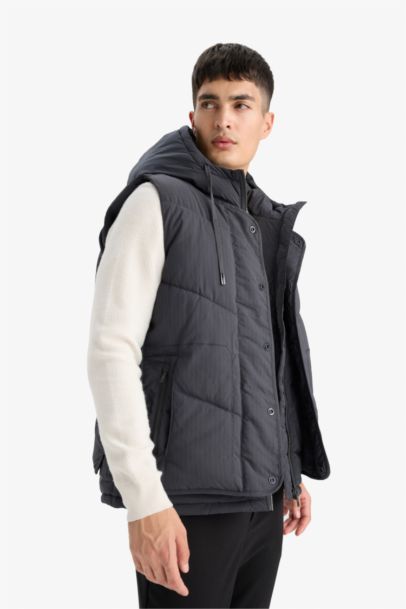 Gilet matelassé à capuche et fermeture zip Coupe régulière