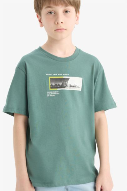 Boy Crew Neck Printed Short Sleeve T-Shirt