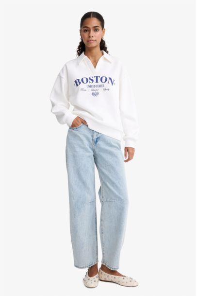 Relax Fit Printed Long Sleeve Sweatshirt