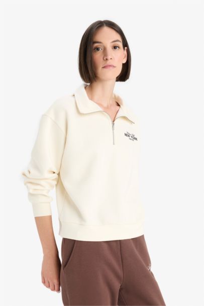 Regular Fit Printed Long Sleeve Sweatshirt