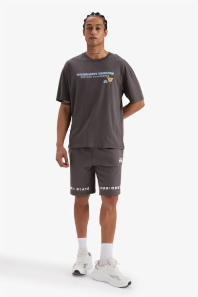 NBA Golden State Warriors Boxy Fit Bisiklet Yaka Kısa Kollu Tişört