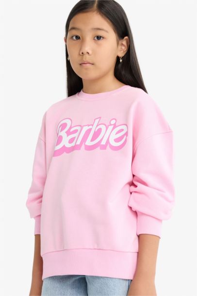 Barbie Oversıze Bisiklet Yaka Sweatshirt Kız Çocuk