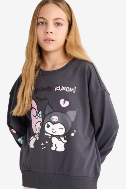 Girl Kuromi Oversize Loose Fit Crew Neck Sweatshirt