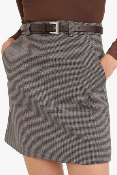 Юбка А-силуэта на подкладке с высокой талией