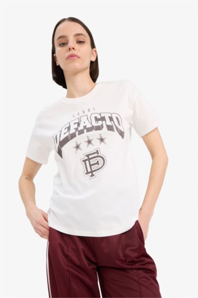 Regular Fit Crew Neck Printed Short Sleeve T-Shirt