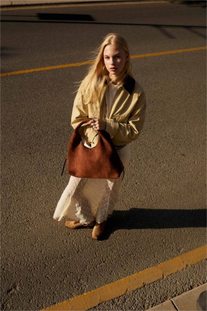 Kadın Süet Omuz Çantası