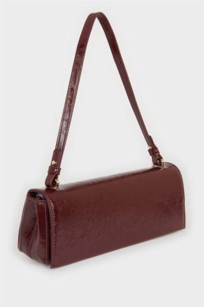 Woman Faux Leather Baguette Bag