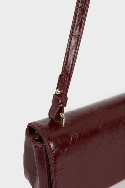 Woman Faux Leather Baguette Bag