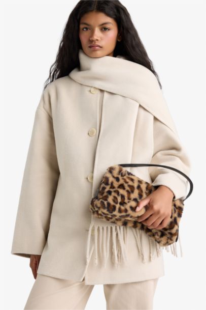 Kadın Leopar Desenli Çapraz Çanta