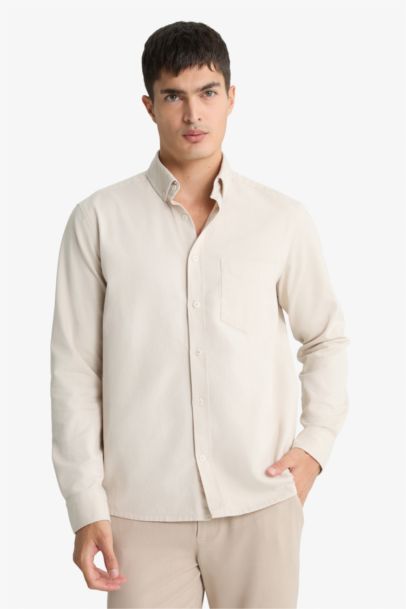 قميص بولو ردن طويل جبردين قصة عادية