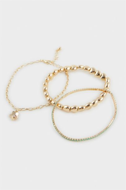 Woman 3 Piece Gold Bracelet