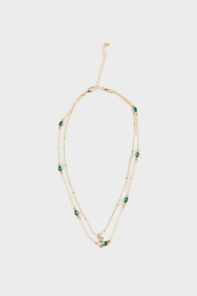 Woman 2 Piece Gold Necklace