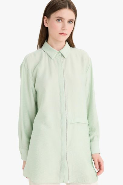 Relax Fit Long Sleeve Modest Shirt Tunic