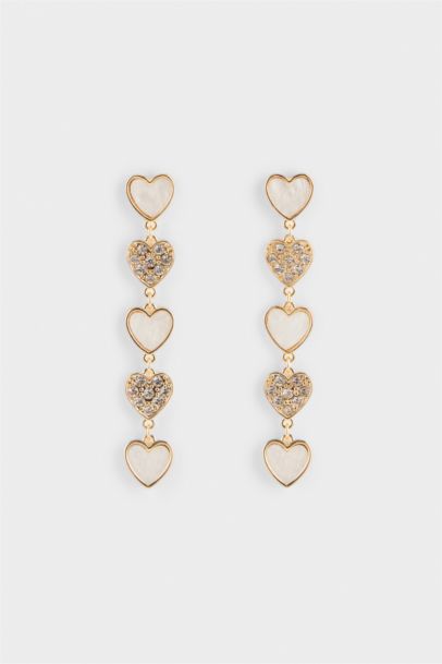 Woman Heart Gold Earrings